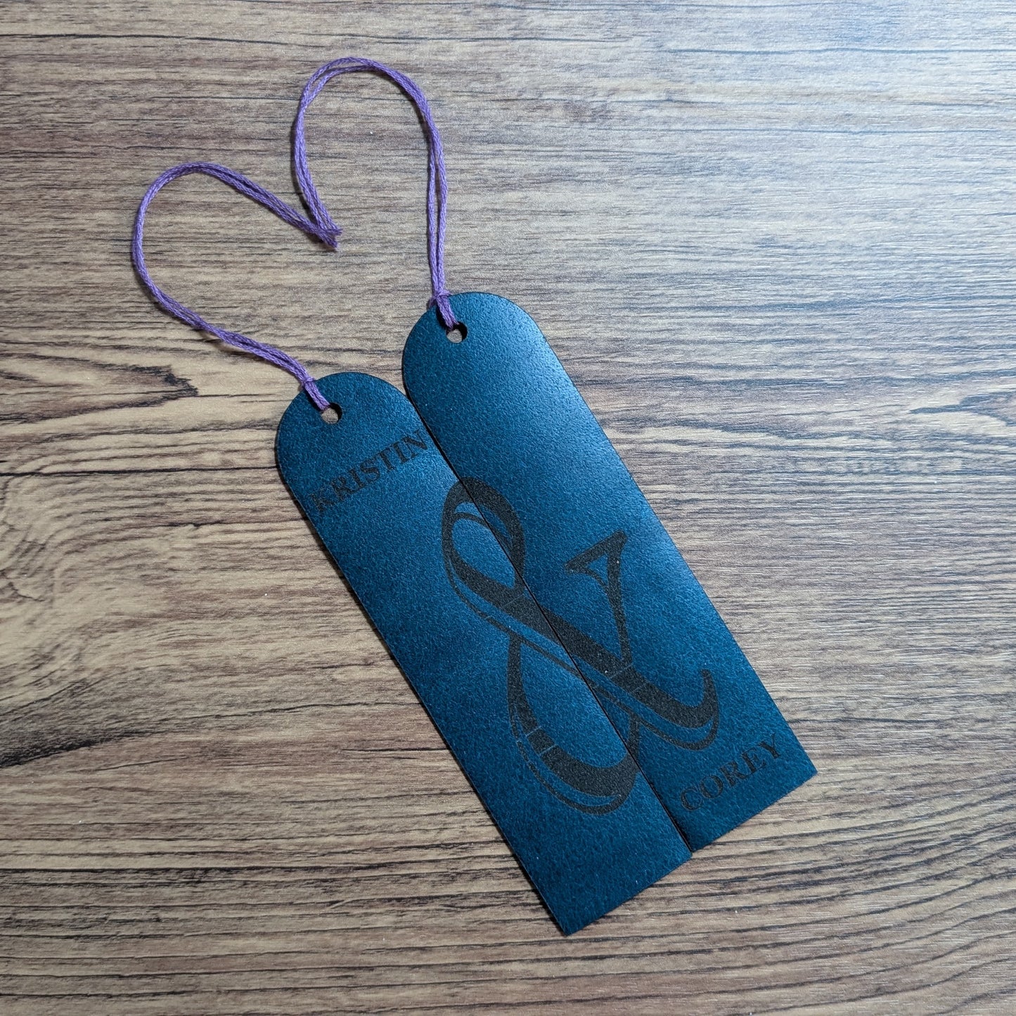 Personalized Leather Bookmark Set for Couples, Spouses or Reading Partners
